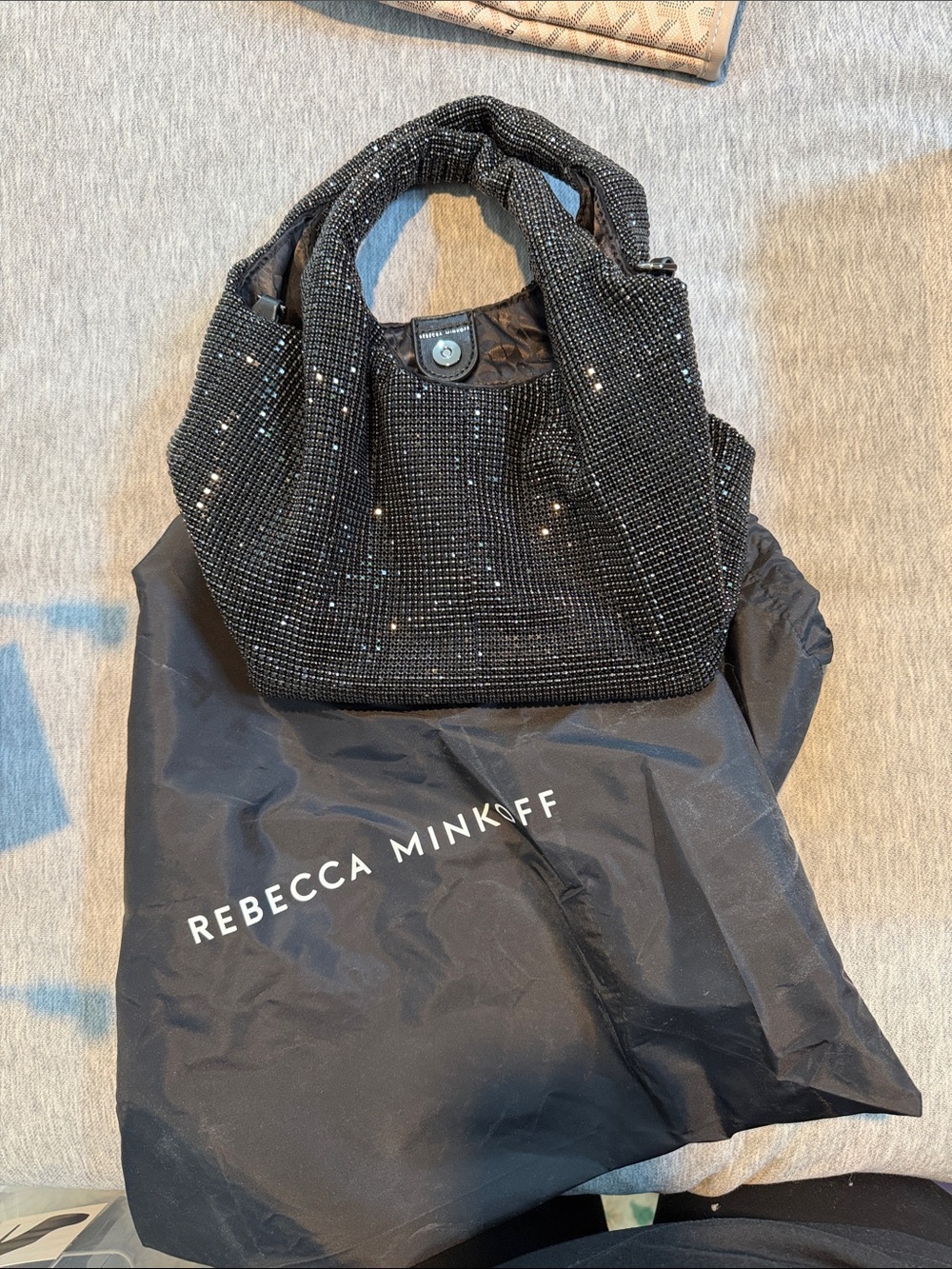 Rebecca Minkoff Black Crystal-Embellished Tote